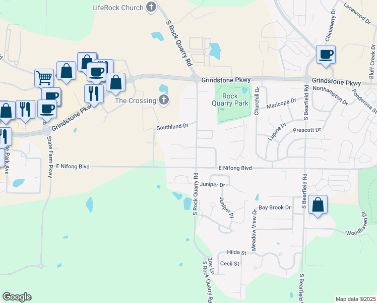 map of restaurants, bars, coffee shops, grocery stores, and more near 1715 Telluride Lane in Columbia