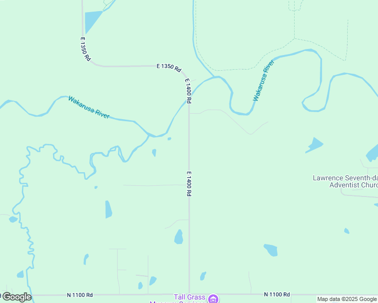 map of restaurants, bars, coffee shops, grocery stores, and more near 1165 East 1400 Road in Lawrence