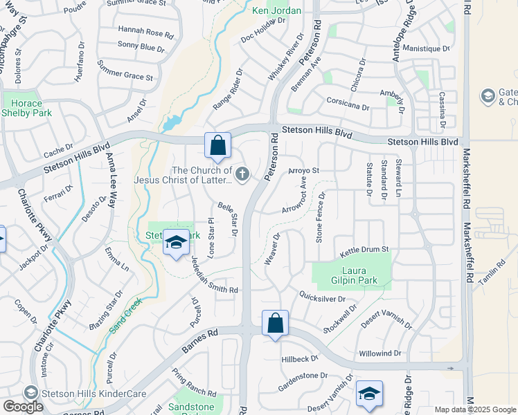 map of restaurants, bars, coffee shops, grocery stores, and more near 5304 Arroyo Street in Colorado Springs