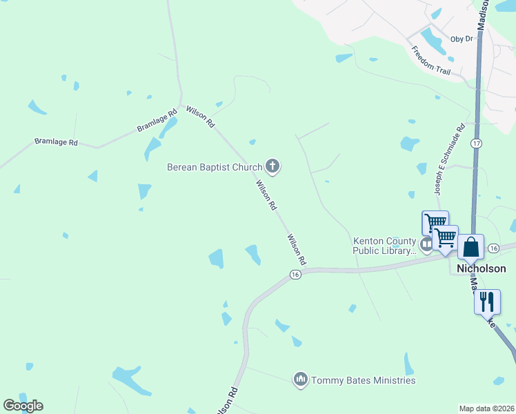 map of restaurants, bars, coffee shops, grocery stores, and more near 11864 Wilson Rd in Independence