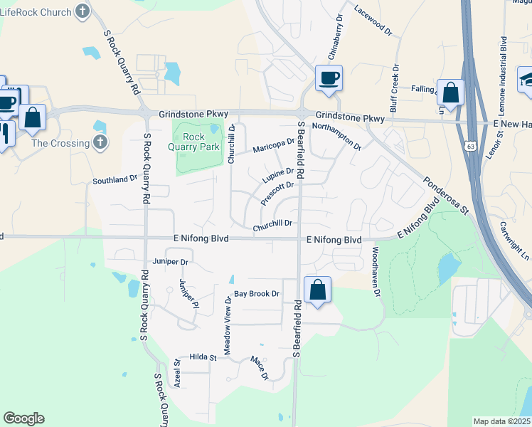 map of restaurants, bars, coffee shops, grocery stores, and more near 3708 Pimlico Drive in Columbia