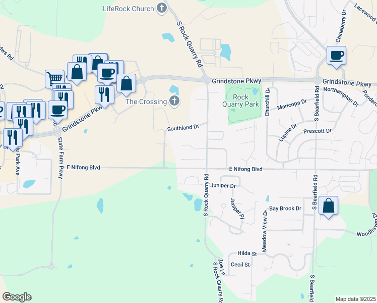 map of restaurants, bars, coffee shops, grocery stores, and more near 1707 Telluride Lane in Columbia