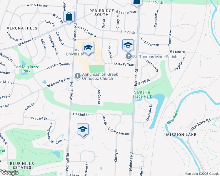 map of restaurants, bars, coffee shops, grocery stores, and more near 12110 Holmes Road in Kansas City