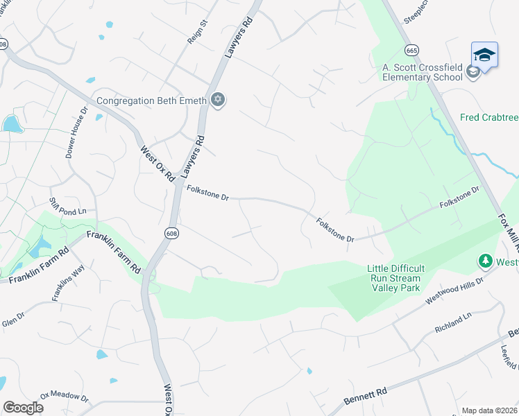 map of restaurants, bars, coffee shops, grocery stores, and more near 12321 Folkstone Drive in Herndon