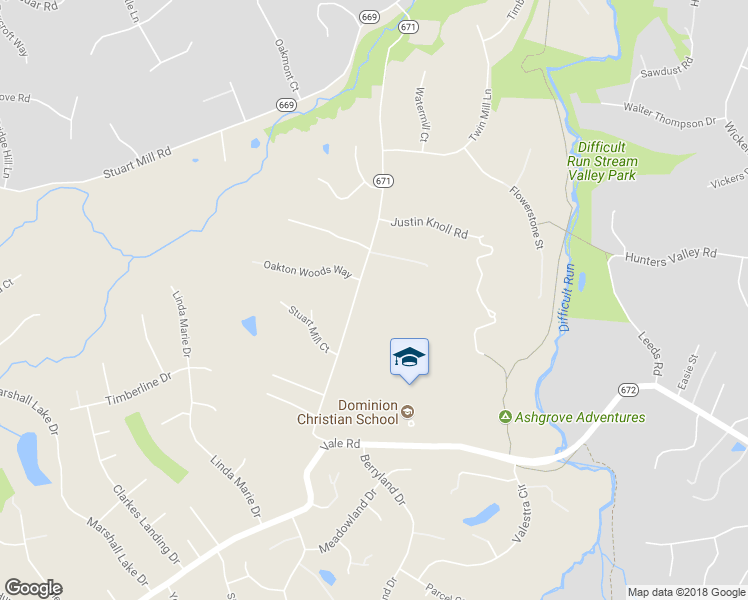 map of restaurants, bars, coffee shops, grocery stores, and more near 10952 Stuart Mill Road in Oakton