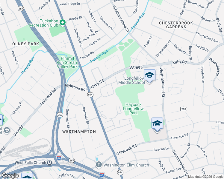 map of restaurants, bars, coffee shops, grocery stores, and more near 6870 McLean Province Circle in Falls Church
