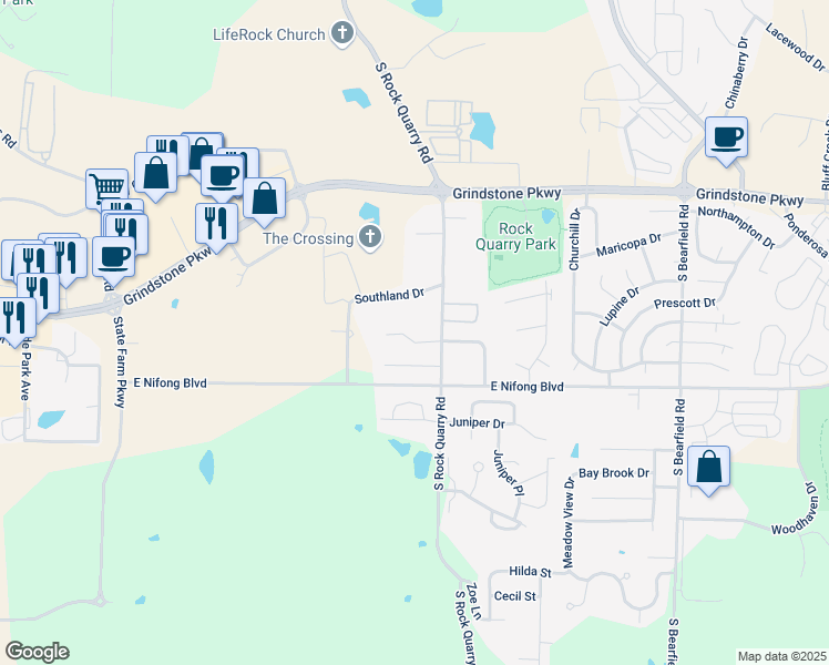map of restaurants, bars, coffee shops, grocery stores, and more near 1707 Steamboat Lane in Columbia