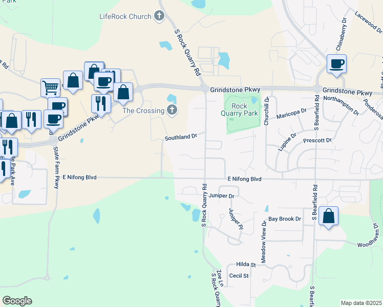 map of restaurants, bars, coffee shops, grocery stores, and more near 1705 Steamboat Lane in Columbia