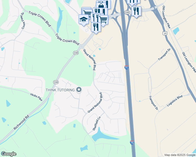 map of restaurants, bars, coffee shops, grocery stores, and more near 181 Overland Ridge in Walton