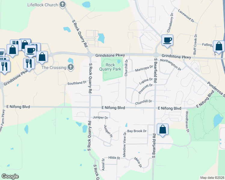 map of restaurants, bars, coffee shops, grocery stores, and more near 1909 Waverly Court in Columbia