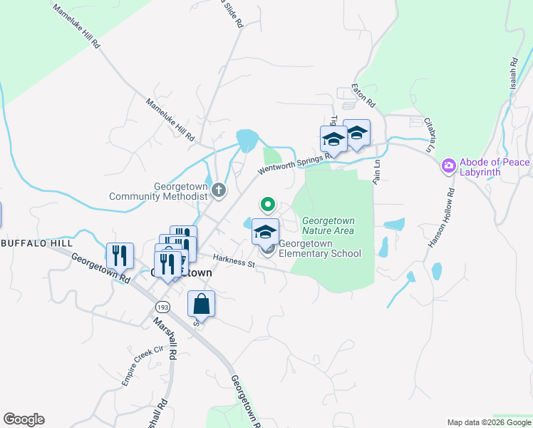 map of restaurants, bars, coffee shops, grocery stores, and more near 3087 B Street in Georgetown