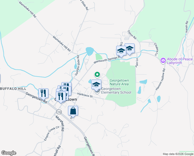 map of restaurants, bars, coffee shops, grocery stores, and more near 3087 B Street in Georgetown