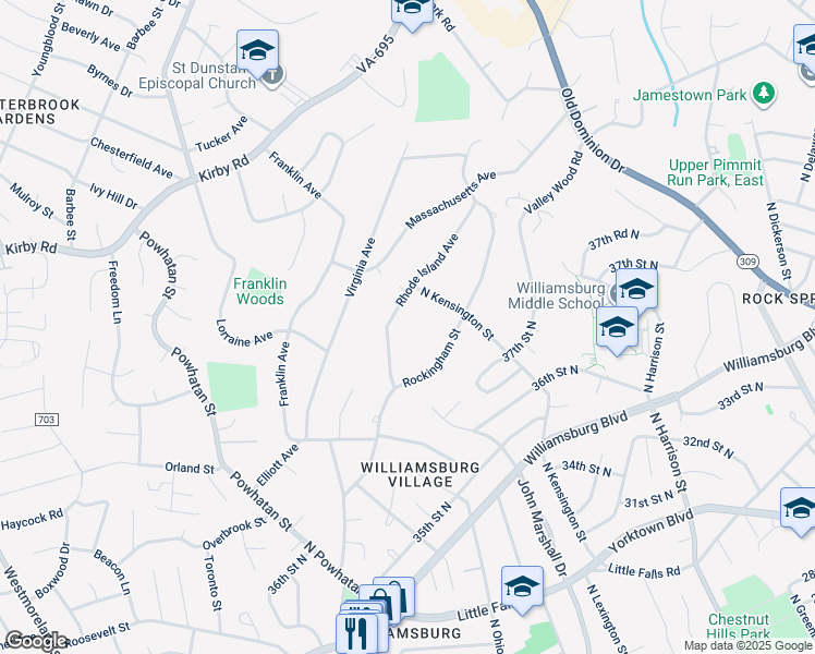 map of restaurants, bars, coffee shops, grocery stores, and more near 2007 Rhode Island Avenue in McLean