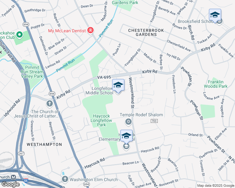 map of restaurants, bars, coffee shops, grocery stores, and more near 2000 Westmoreland Street in Falls Church
