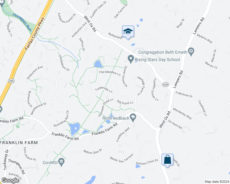 map of restaurants, bars, coffee shops, grocery stores, and more near 13610 Still Pond Lane in Herndon