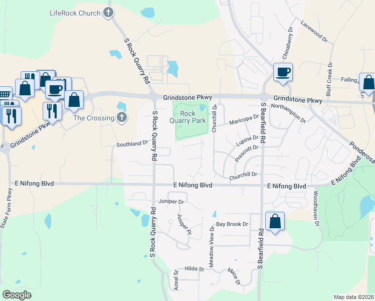 map of restaurants, bars, coffee shops, grocery stores, and more near 1921-23 Mirtle Grove Court in Columbia