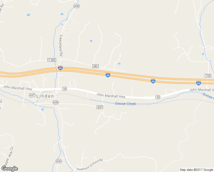 map of restaurants, bars, coffee shops, grocery stores, and more near 13386 John Marshall Highway in Linden