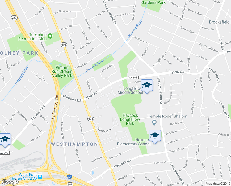 map of restaurants, bars, coffee shops, grocery stores, and more near 2071 Van Tuyl Place in Falls Church