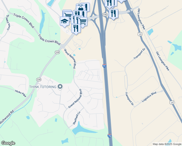 map of restaurants, bars, coffee shops, grocery stores, and more near 181 Overland Ridge in Walton