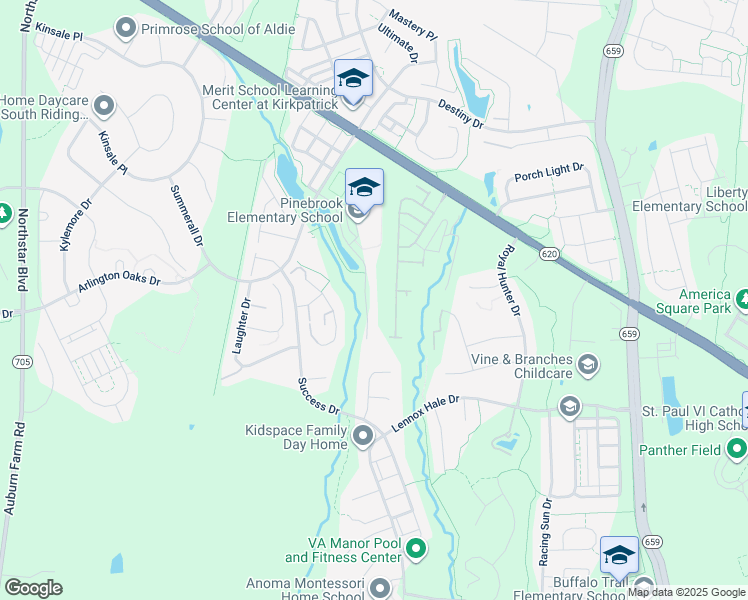 map of restaurants, bars, coffee shops, grocery stores, and more near 25574 Mindful Court in Aldie