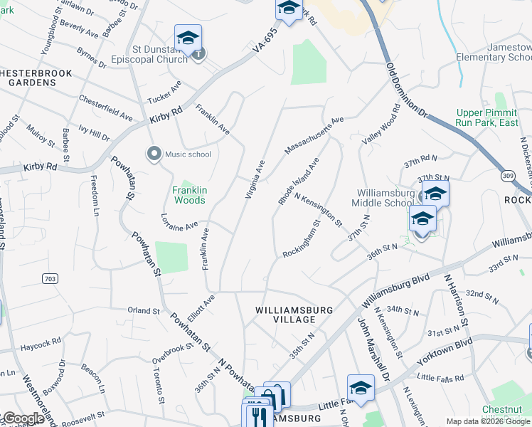 map of restaurants, bars, coffee shops, grocery stores, and more near 2008 Rhode Island Avenue in McLean