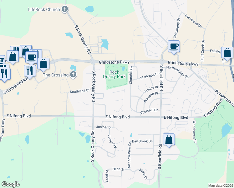 map of restaurants, bars, coffee shops, grocery stores, and more near 1921-23 Mirtle Grove Court in Columbia