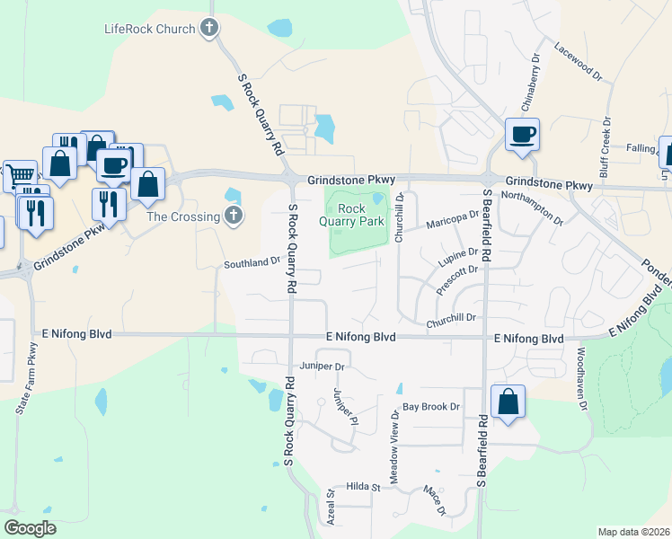 map of restaurants, bars, coffee shops, grocery stores, and more near 1901 Mirtle Grove Court in Columbia