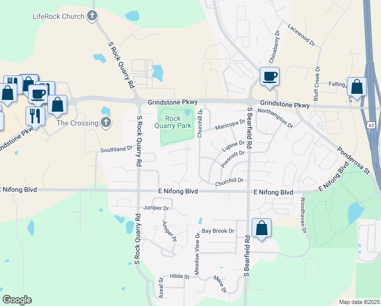 map of restaurants, bars, coffee shops, grocery stores, and more near 3608-3610 Hermitage Road in Columbia