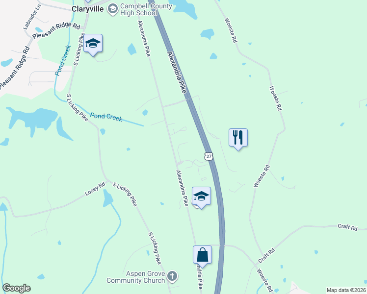 map of restaurants, bars, coffee shops, grocery stores, and more near 10521 Michael Drive in Alexandria