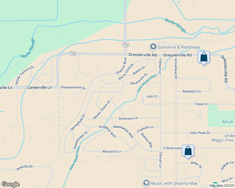 map of restaurants, bars, coffee shops, grocery stores, and more near 993 Winter Green Drive in Gardnerville