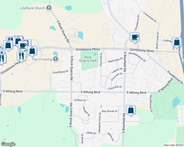 map of restaurants, bars, coffee shops, grocery stores, and more near 1921-23 Mirtle Grove Court in Columbia