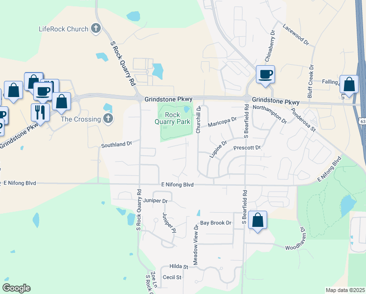 map of restaurants, bars, coffee shops, grocery stores, and more near 1921-23 Mirtle Grove Court in Columbia