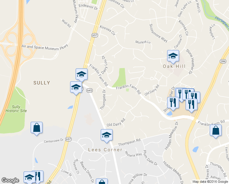map of restaurants, bars, coffee shops, grocery stores, and more near 13602 Farmbell Ct in Herndon