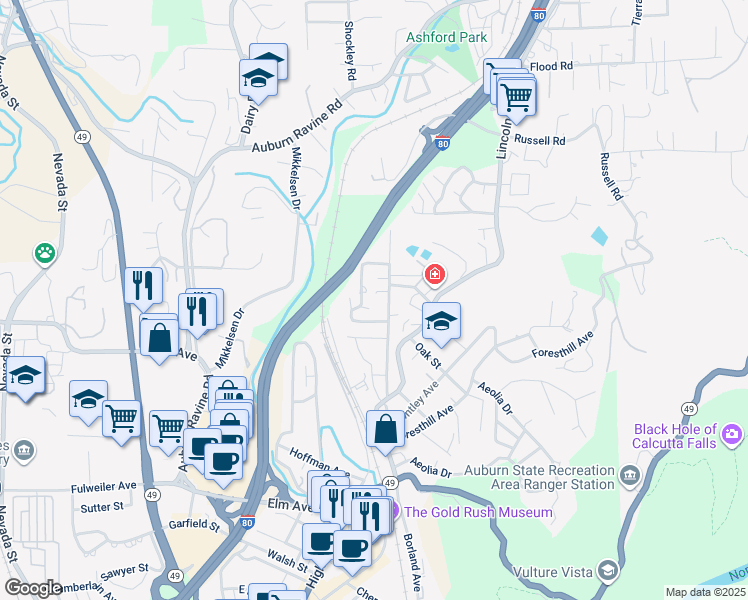 map of restaurants, bars, coffee shops, grocery stores, and more near 144 Stephen Ave in Auburn