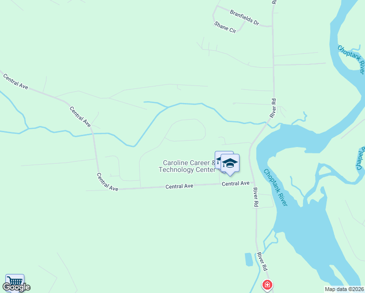 map of restaurants, bars, coffee shops, grocery stores, and more near 24766 Tribbett Circle in Ridgely