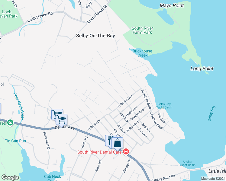 map of restaurants, bars, coffee shops, grocery stores, and more near in Edgewater