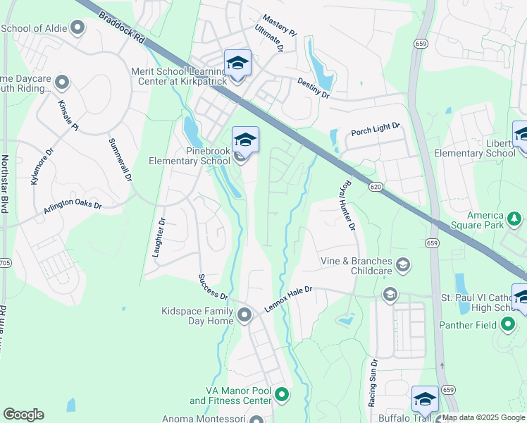 map of restaurants, bars, coffee shops, grocery stores, and more near 25621 Red Cherry Drive in Aldie