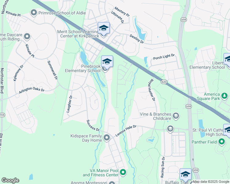 map of restaurants, bars, coffee shops, grocery stores, and more near 25621 Red Cherry Drive in Aldie