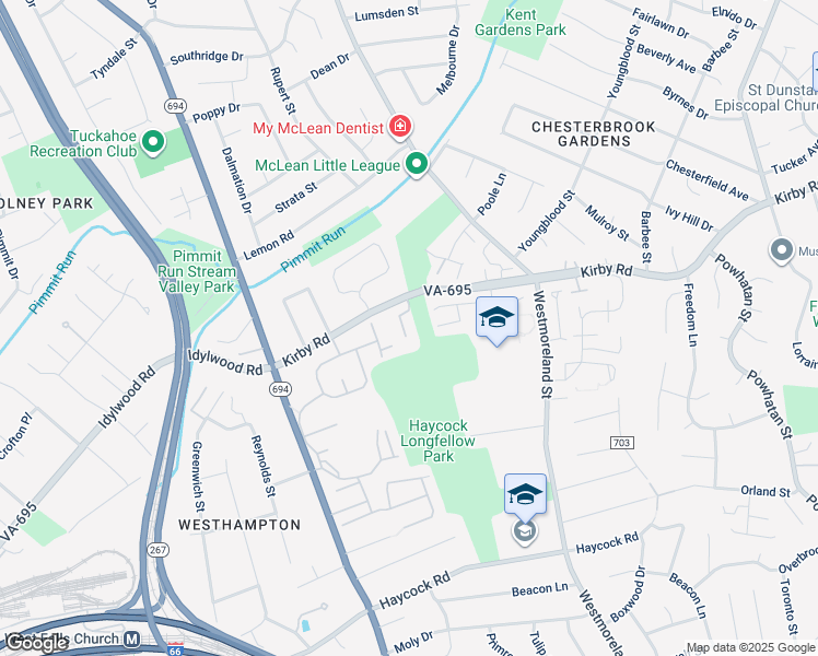 map of restaurants, bars, coffee shops, grocery stores, and more near 2031 Brooks Square Place in Falls Church