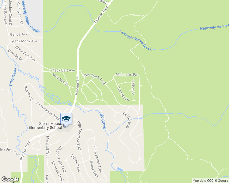 map of restaurants, bars, coffee shops, grocery stores, and more near 2520 Cold Creek Trail in South Lake Tahoe