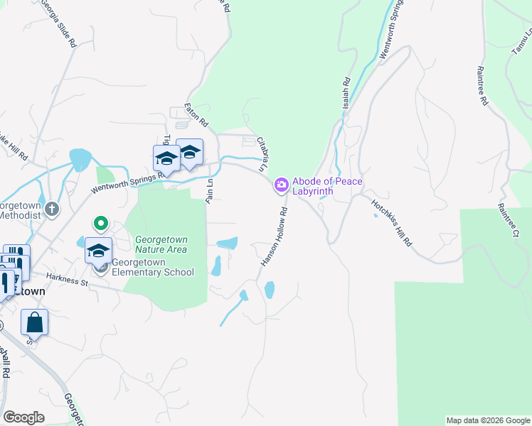 map of restaurants, bars, coffee shops, grocery stores, and more near 3060 Hanson Hollow Road in Georgetown