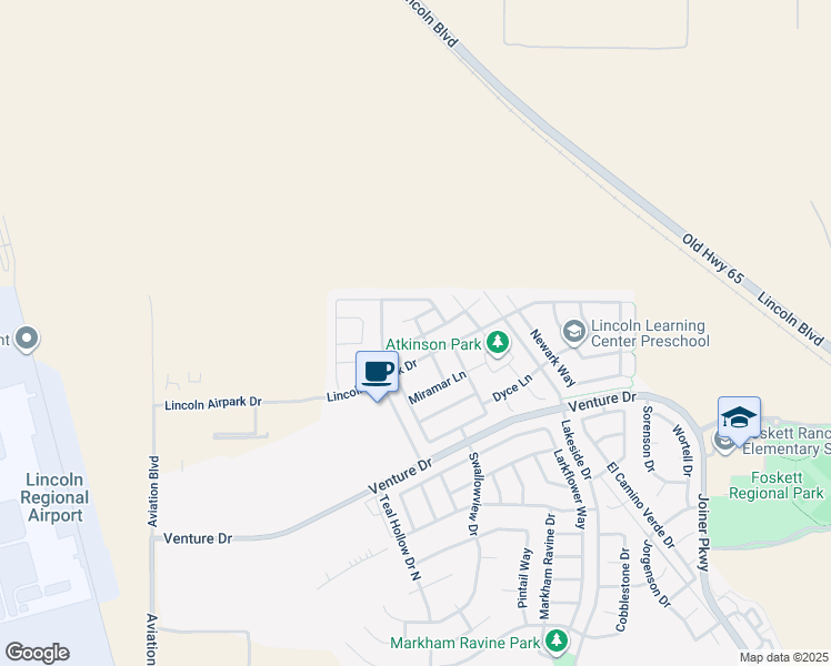 map of restaurants, bars, coffee shops, grocery stores, and more near 2758 Lindbergh Lane in Lincoln