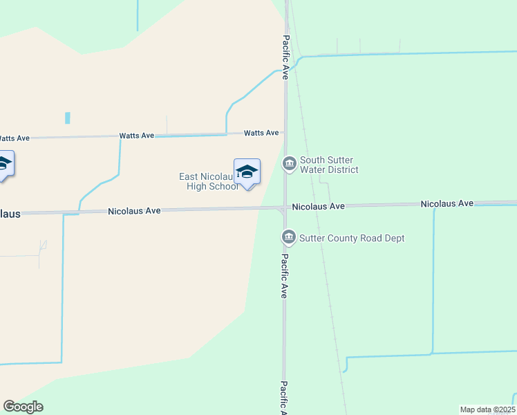 map of restaurants, bars, coffee shops, grocery stores, and more near 2454 Nicolaus Avenue in Nicolaus