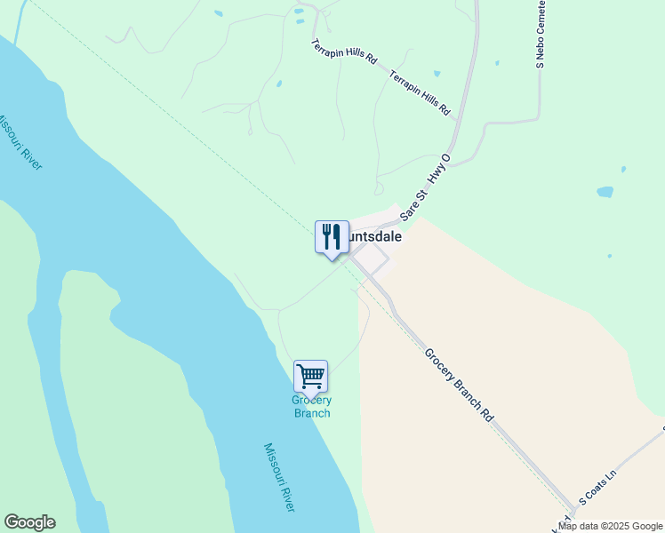 map of restaurants, bars, coffee shops, grocery stores, and more near Missouri-Kansas-Texas Trail in Columbia