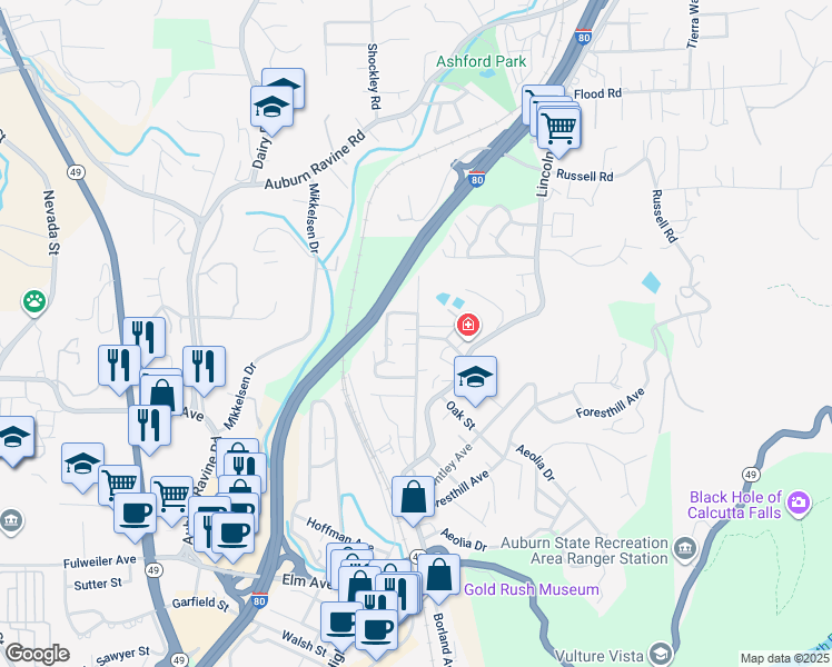 map of restaurants, bars, coffee shops, grocery stores, and more near 144 Stephen Avenue in Auburn