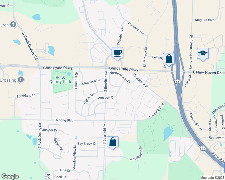 map of restaurants, bars, coffee shops, grocery stores, and more near 3512 Delmar Court in Columbia