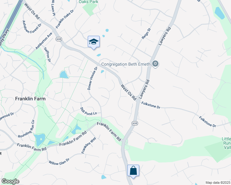 map of restaurants, bars, coffee shops, grocery stores, and more near 3013 Heritage Farm Court in Herndon