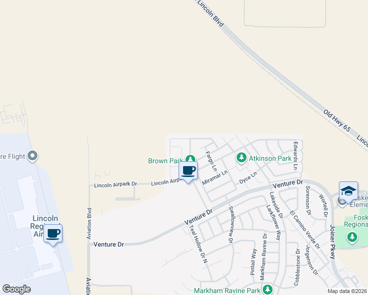 map of restaurants, bars, coffee shops, grocery stores, and more near 2911 Le Bourget Lane in Lincoln