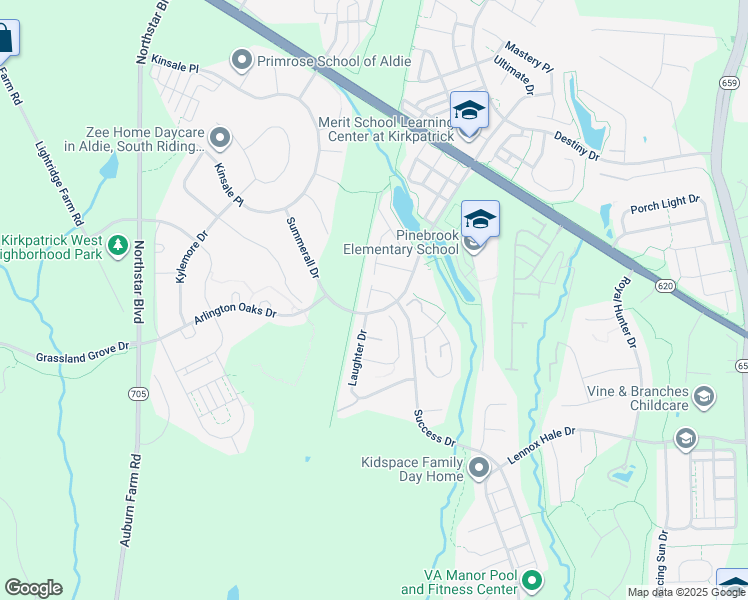 map of restaurants, bars, coffee shops, grocery stores, and more near 41721 Cynthia Terrace in Aldie