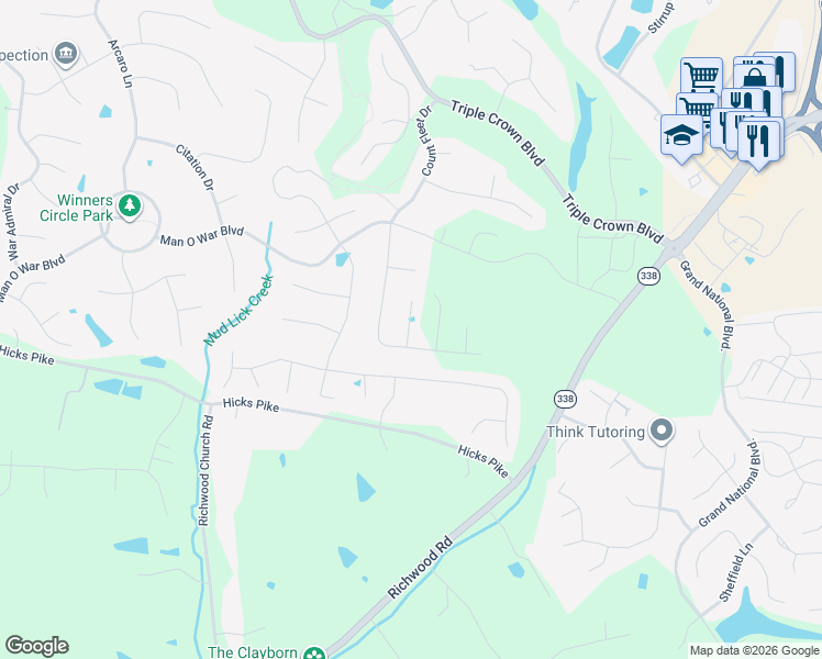 map of restaurants, bars, coffee shops, grocery stores, and more near 12032 Jockey Club Drive in Union
